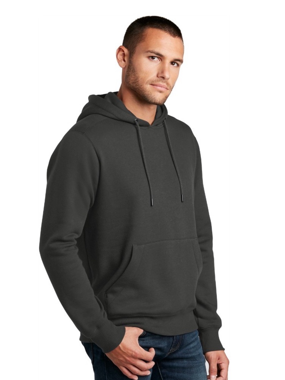 Men's Charcoal Hooded Pullover Sweatshirt - Classic Casual Hoodie